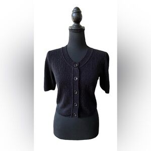 Wrapper: Black Cardigan Knitted Sweater